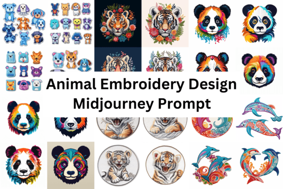 Prompt for Animals Embroidery Design