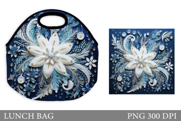 Winter Embroidery Lunch Bag Sublimation